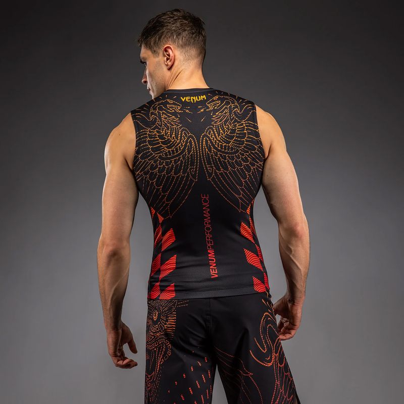 Pánsky rashguard Venum Quetzal Fury Sleeveless Rashguard black/fury red/tangerine 2
