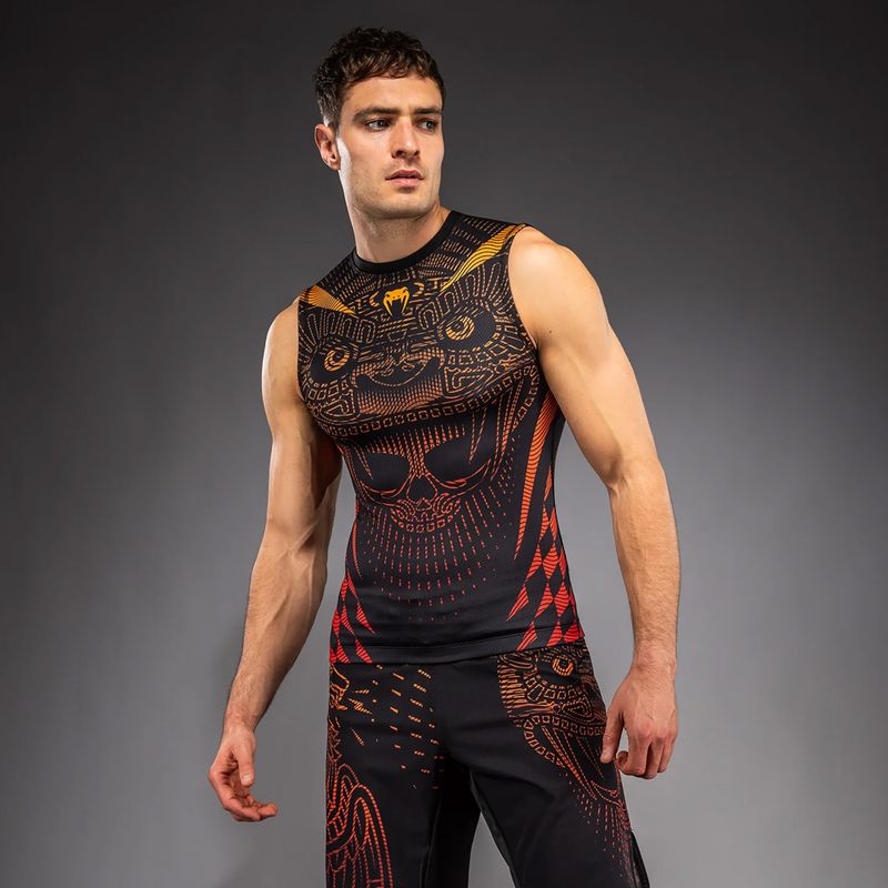 Pánsky rashguard Venum Quetzal Fury Sleeveless Rashguard black/fury red/tangerine 3