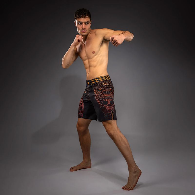 Pánske tréningové šortky Venum Quetzal Fury Fightshorts black/fury red/tangerine 2