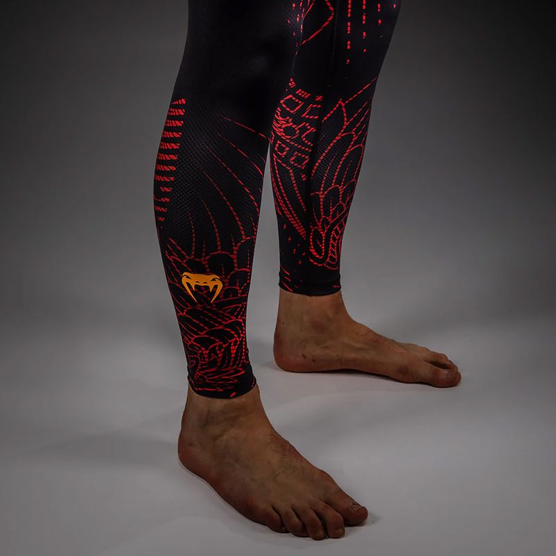 Pánske tréningové legíny Venum Quetzal Fury black/fury red/tangerine 4