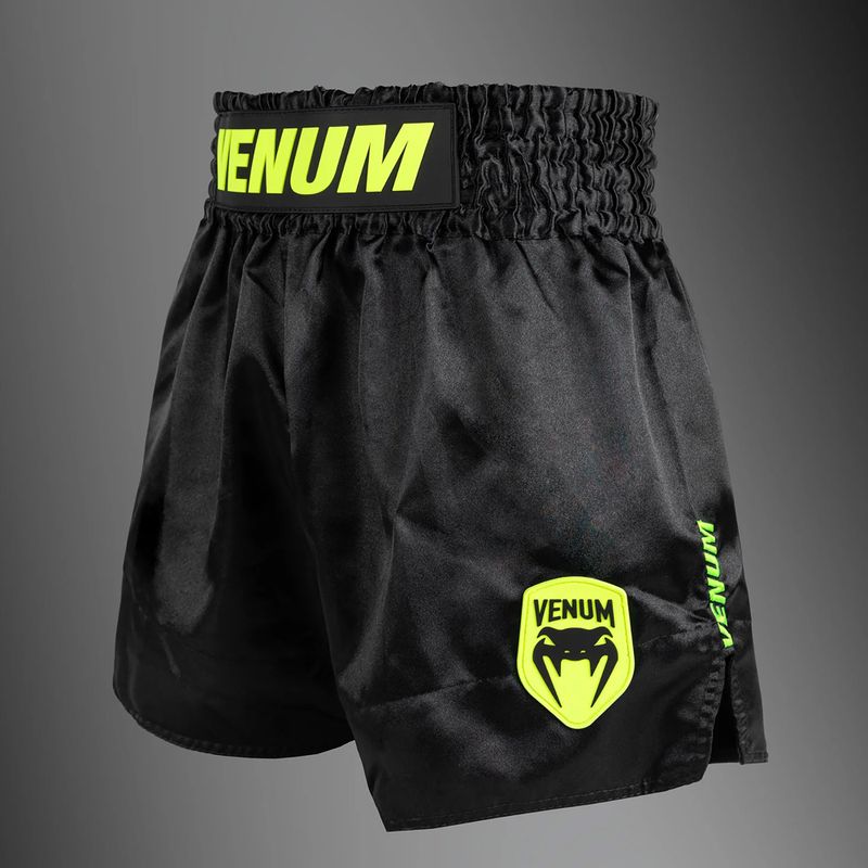 Pánske tréningové šortky Venum Classic Evo Muay Thai black/neon yellow 3