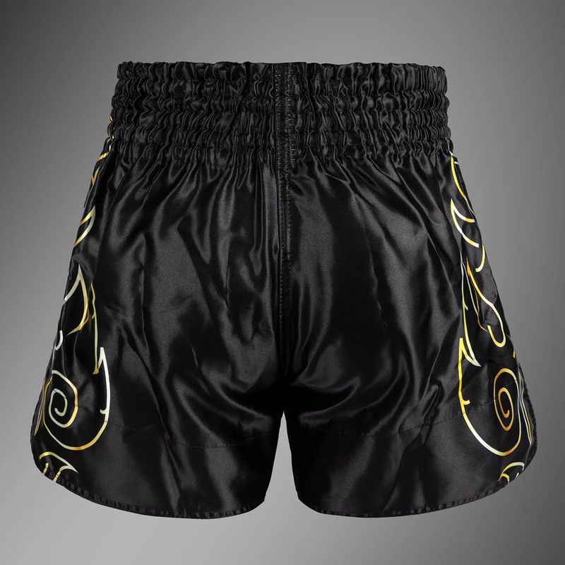 Pánske tréningové šortky Venum VTC Flames Muay Thai black/gold 2