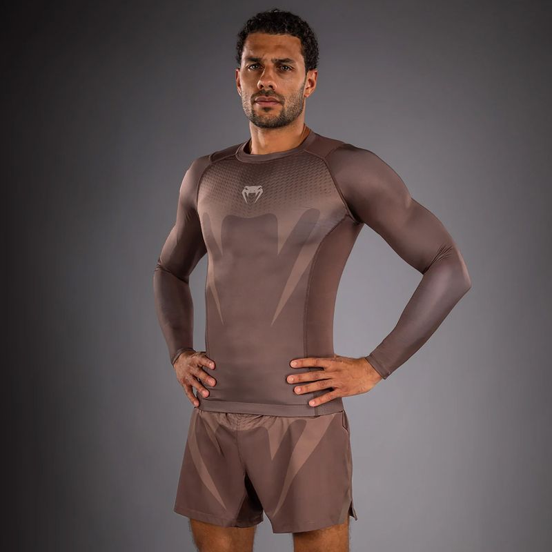 Pánsky rashguard longsleeve Venum No Gi Rashguards chocolate brown 3