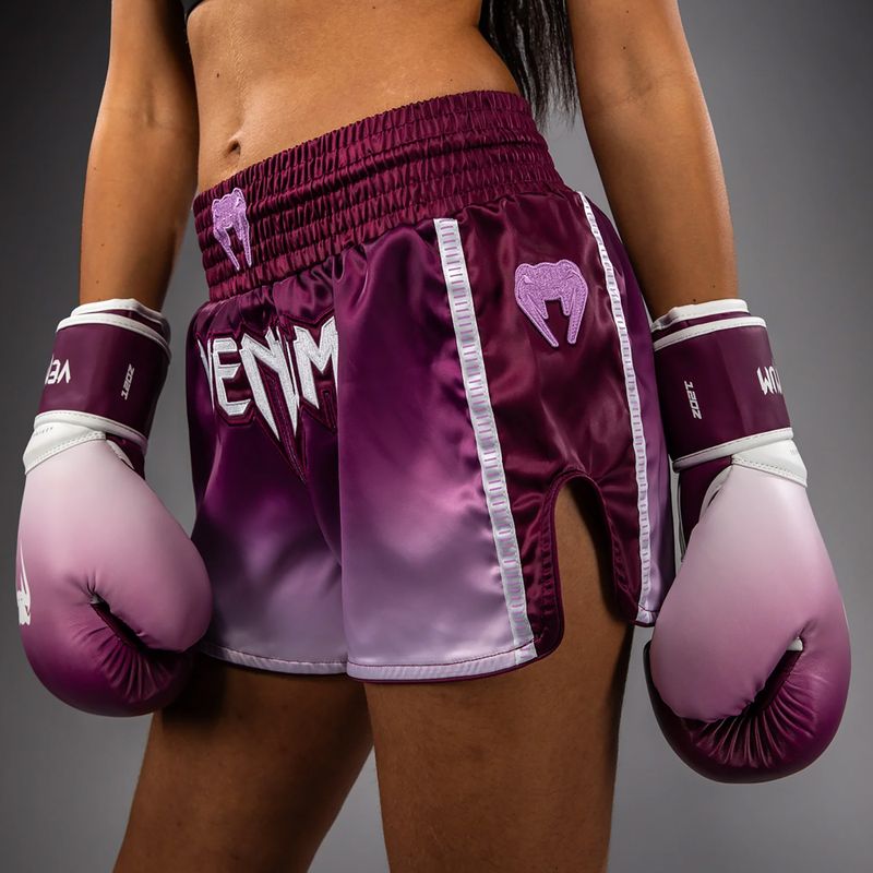 Dámske tréningové šortky Venum Iris Muay Thai plum/white 6