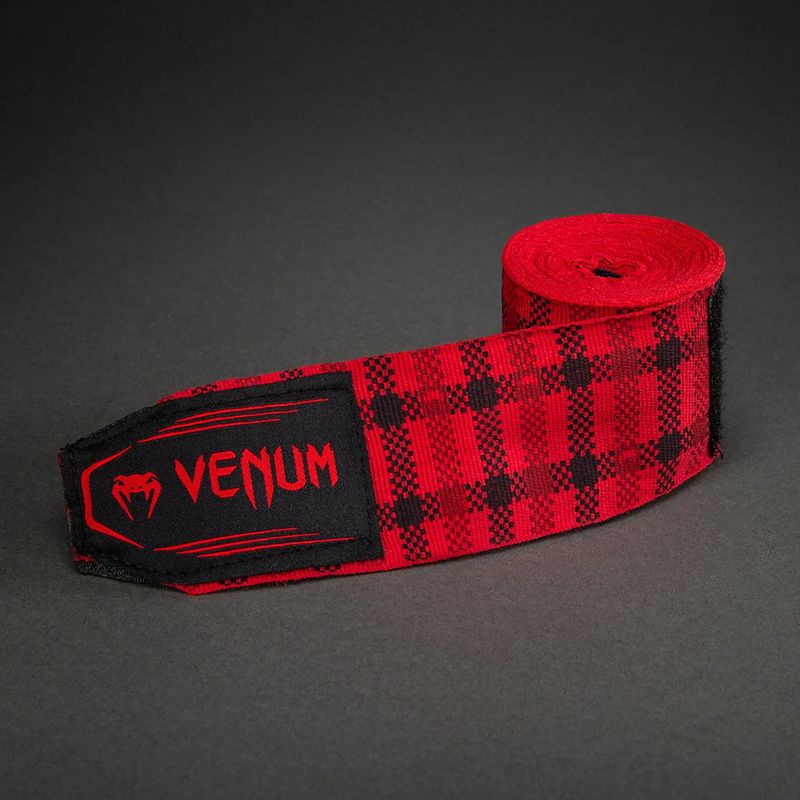 Boxerské bandáže Venum Tartan Handwraps 400 cm fury red 3