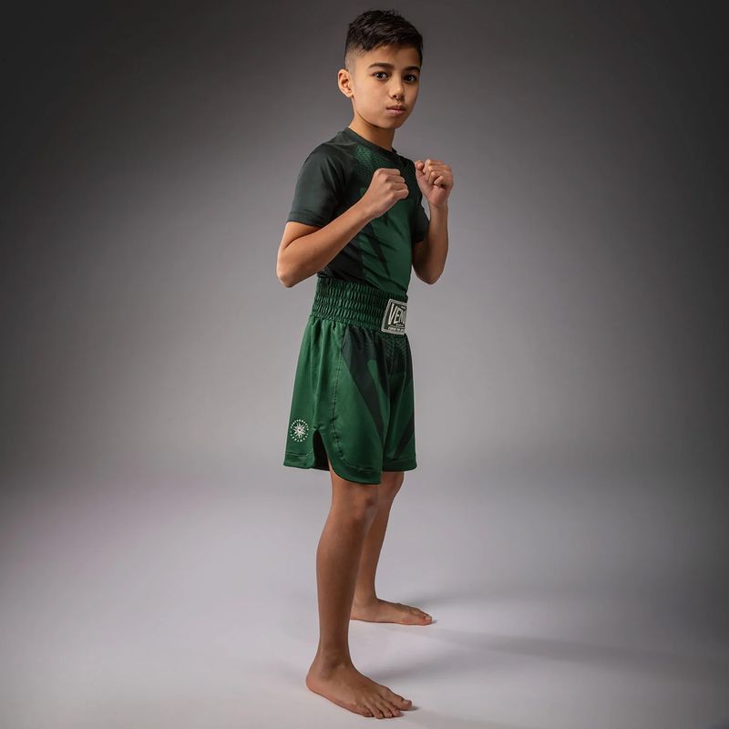 Detské tréningové šortky Venum Attack Kids Boxing forest green/off white 2