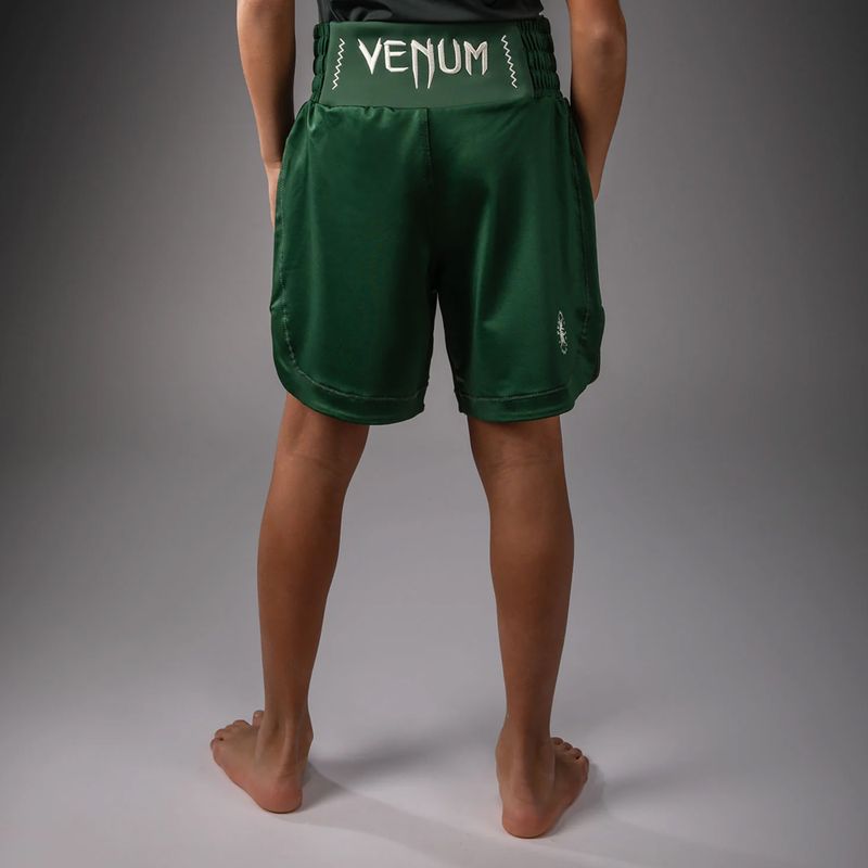 Detské tréningové šortky Venum Attack Kids Boxing forest green/off white 3