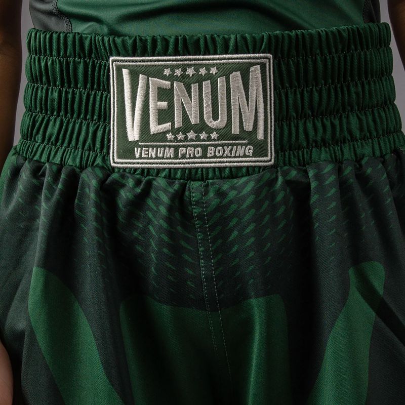 Detské tréningové šortky Venum Attack Kids Boxing forest green/off white 6