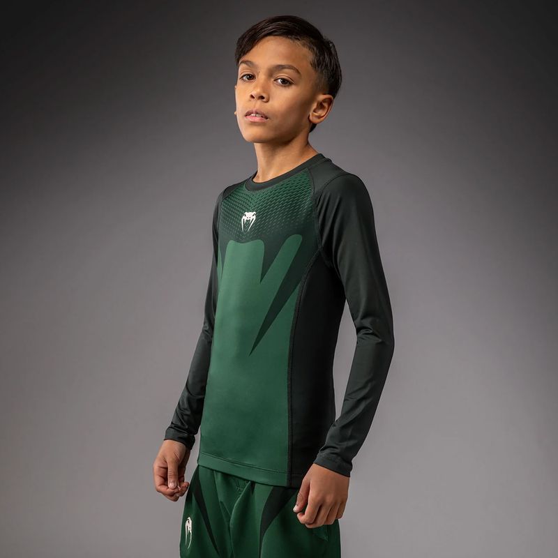 Detský rashguard Venum Attack Kids Rashguard forest green/off white 3
