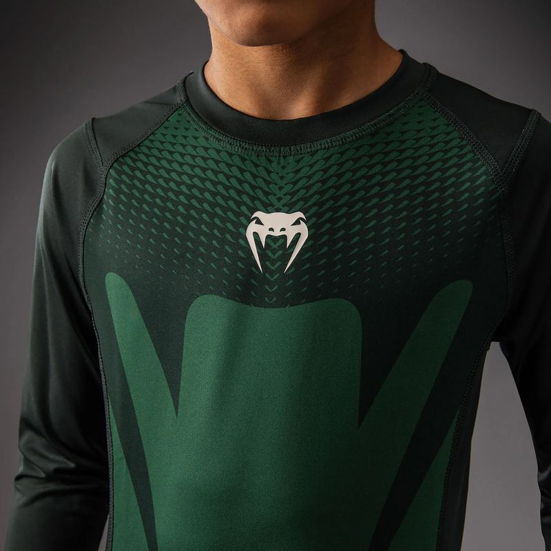 Detský rashguard Venum Attack Kids Rashguard forest green/off white 4
