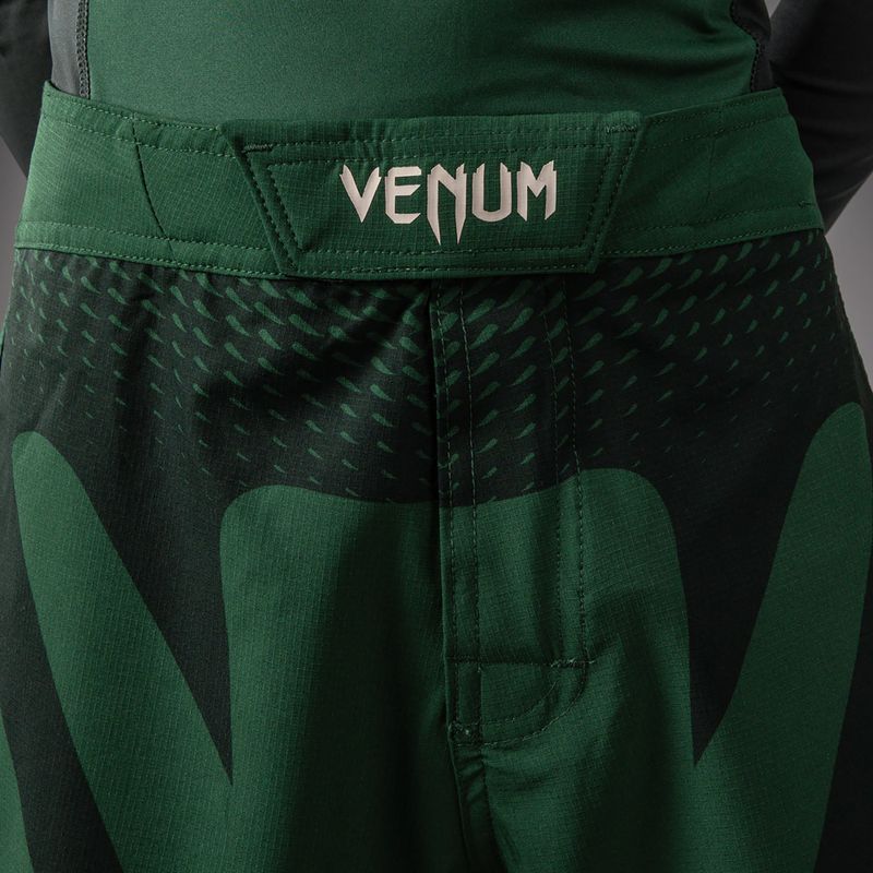 Detské tréningové šortky Venum Attack Kids Fightshorts forest green/off white 6