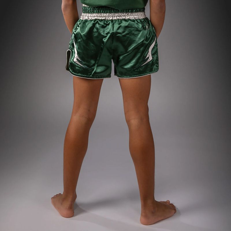 Detské tréningové šortky Venum Inferno Muay Thai forest green/off white 3