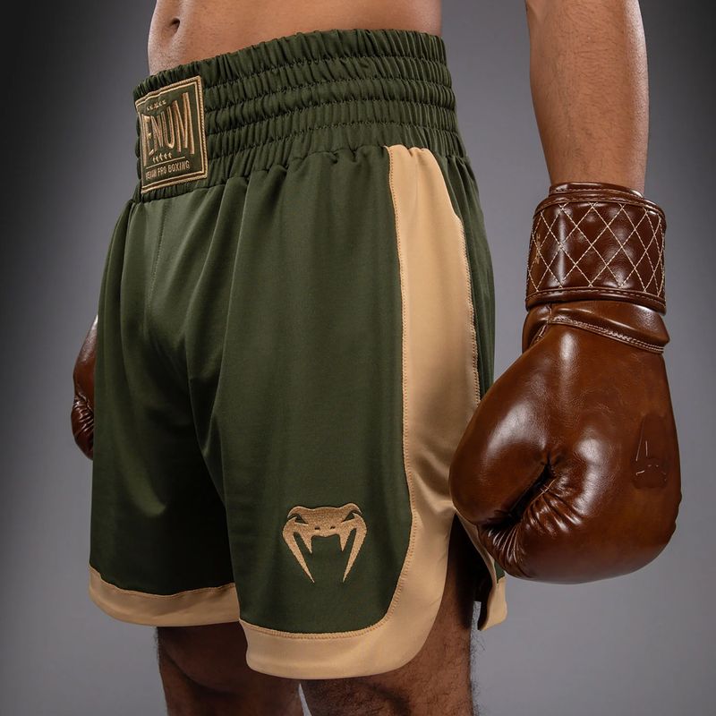 Pánske tréningové šortky Venum Classic Boxing military green/sand 5