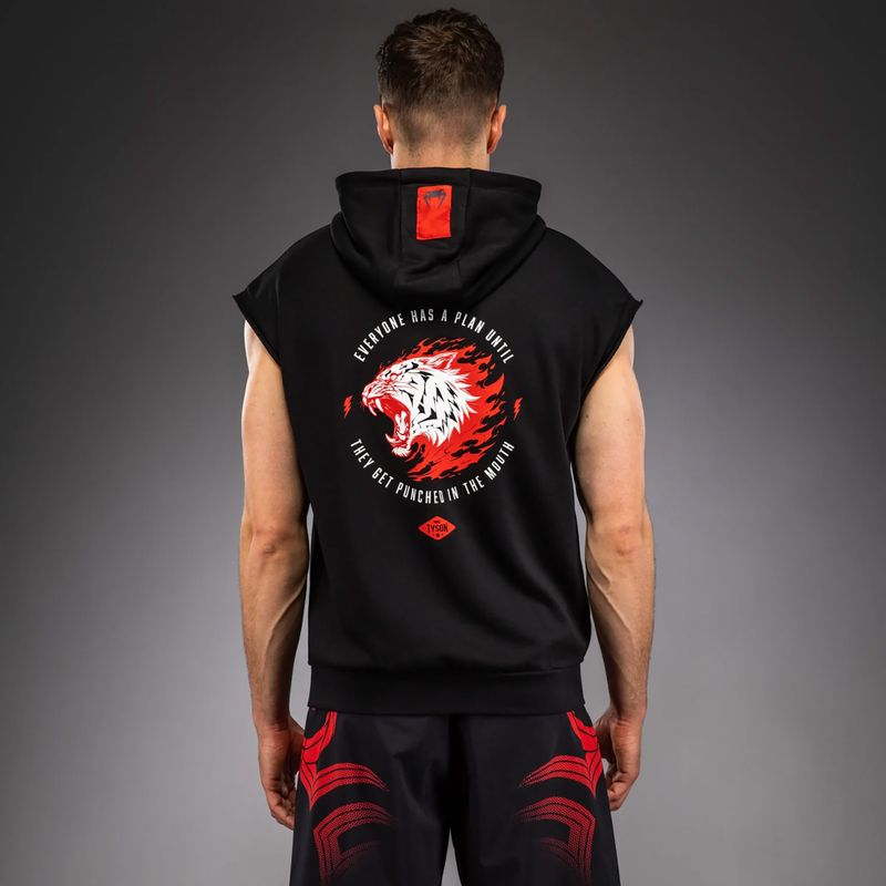 Pánska mikina Venum x Mike Tyson Tiger Sleeveless Hoodie deep black/intense red 3