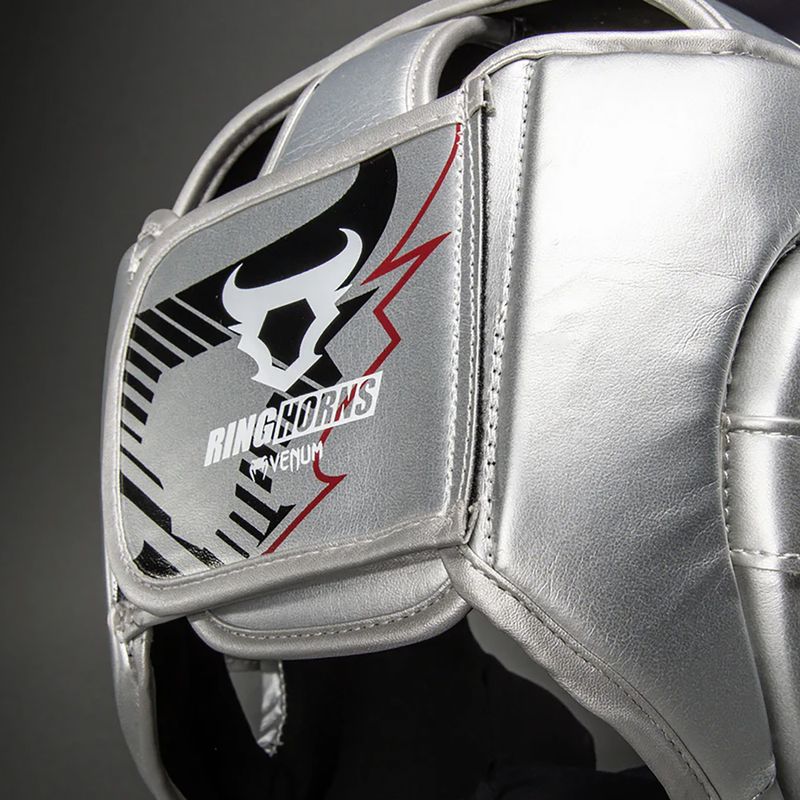 Boxerská prilba Venum Ringhorns Charger Headgear silver/black 5