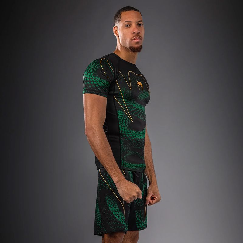 Pánsky rashguard Venum Matupa Short Sleeve black/green/gold 3