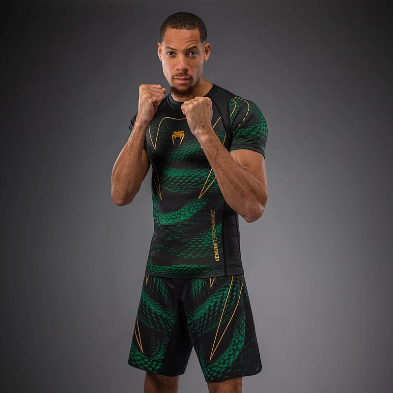 Pánsky rashguard Venum Matupa Short Sleeve black/green/gold 4