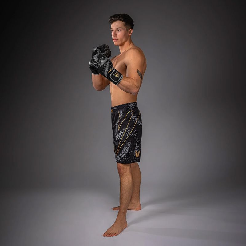 Pánske tréningové šortky Venum Matupa Fightshorts black/grey/gold 4