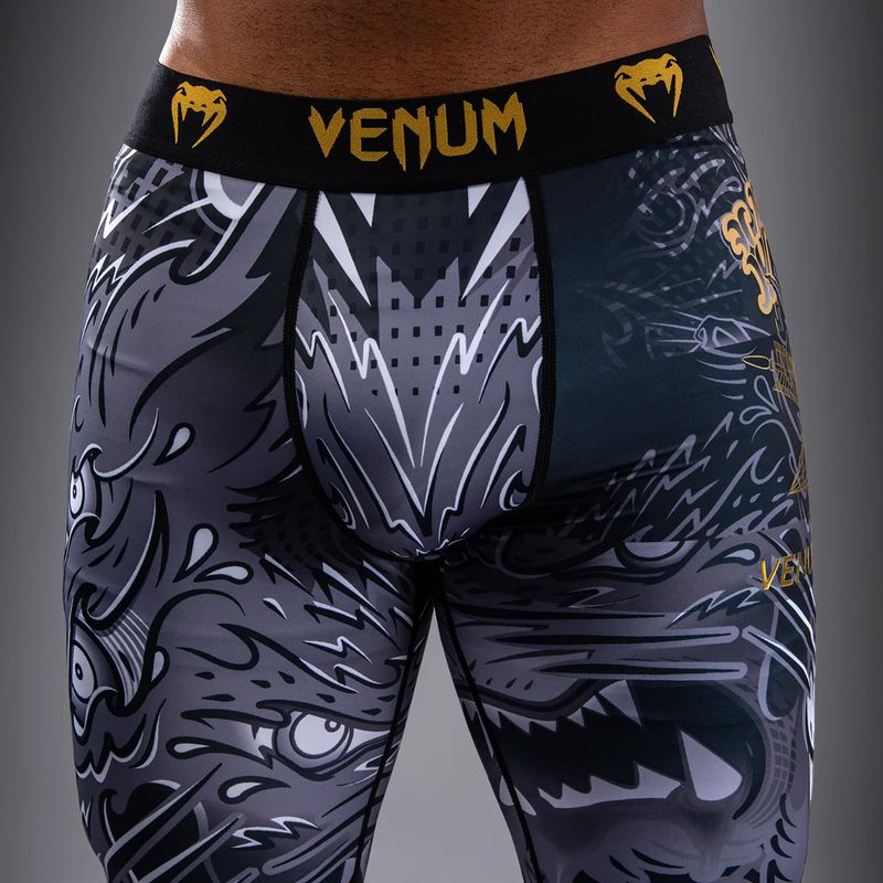 Pánske tréningové legíny Venum Wolf Attack Spats black/grey 5