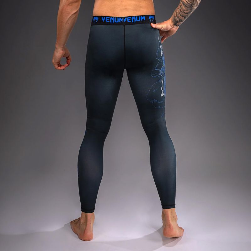 Pánske tréningové legíny Venum Thunder Dragon Spats Black/Royal Blue 3