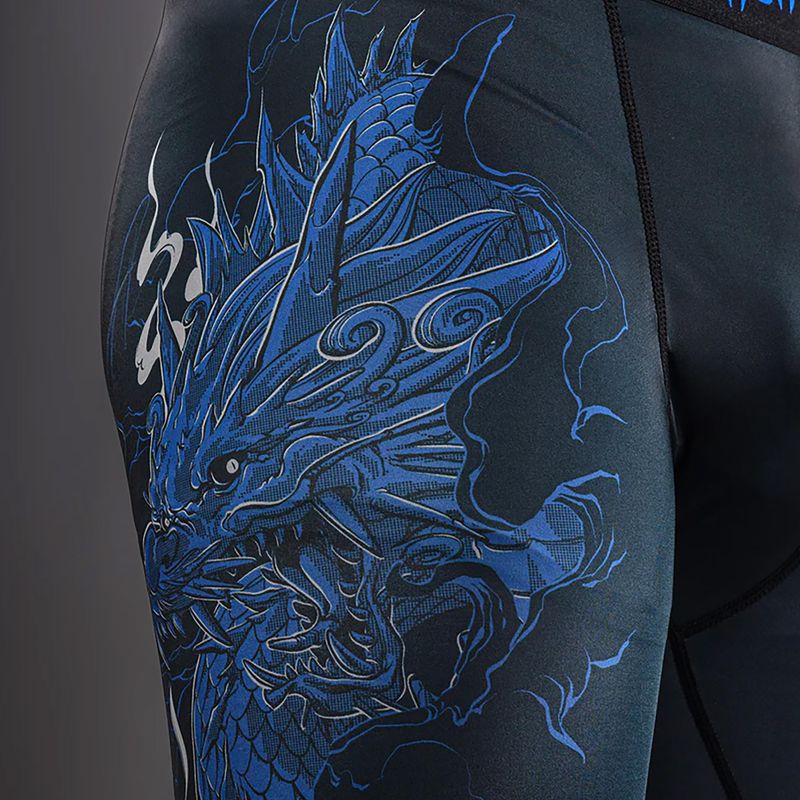 Pánske tréningové legíny Venum Thunder Dragon Spats Black/Royal Blue 7
