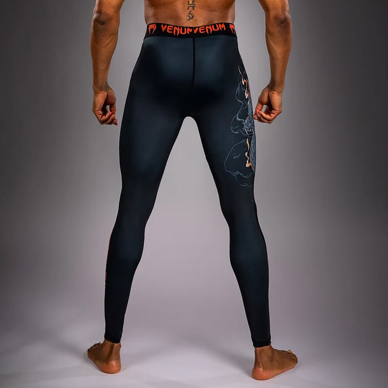 Pánske tréningové legíny Venum Thunder Dragon Spats Black/Grey/Copper 2