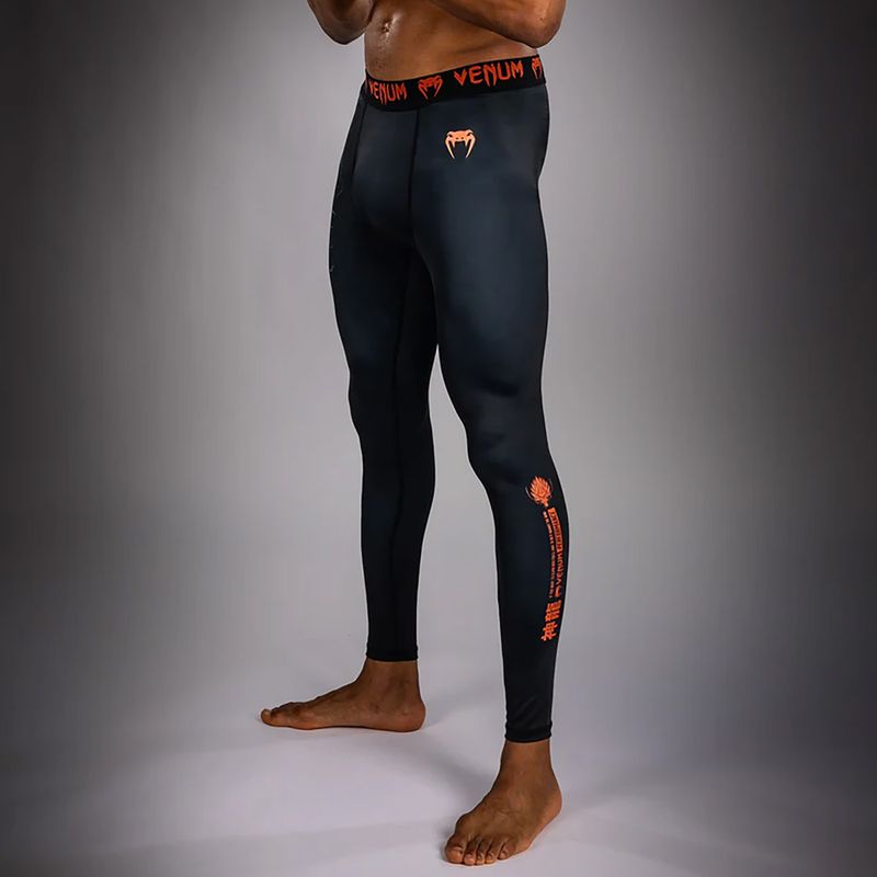 Pánske tréningové legíny Venum Thunder Dragon Spats Black/Grey/Copper 4