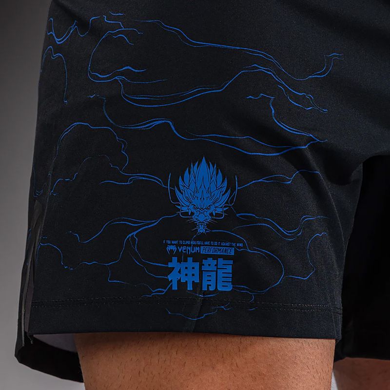 Pánske tréninkové šortky Venum Thunder Dragon Black/Royal Blue 7