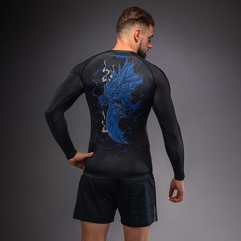 Pánsky rashguard s dlhým rukávom Venum Thunder Dragon black/royal blue 2
