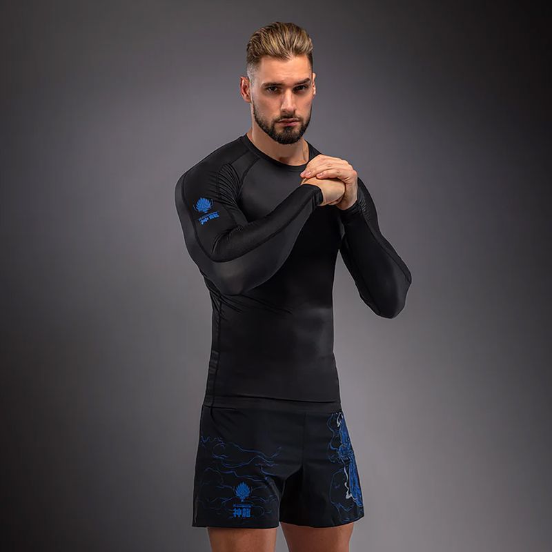 Pánsky rashguard s dlhým rukávom Venum Thunder Dragon black/royal blue 3