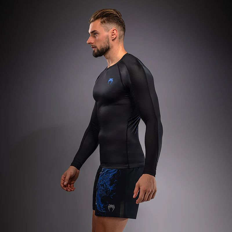 Pánsky rashguard s dlhým rukávom Venum Thunder Dragon black/royal blue 4