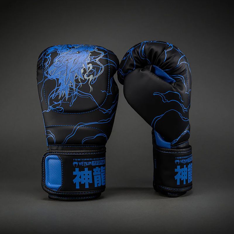 Boxerské rukavice Venum Thunder Dragon Boxing black/royal blue 2