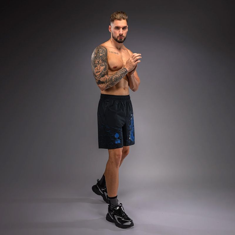 Pánske tréninkové šortky Venum Thunder Dragon Training Black/Royal Blue 4