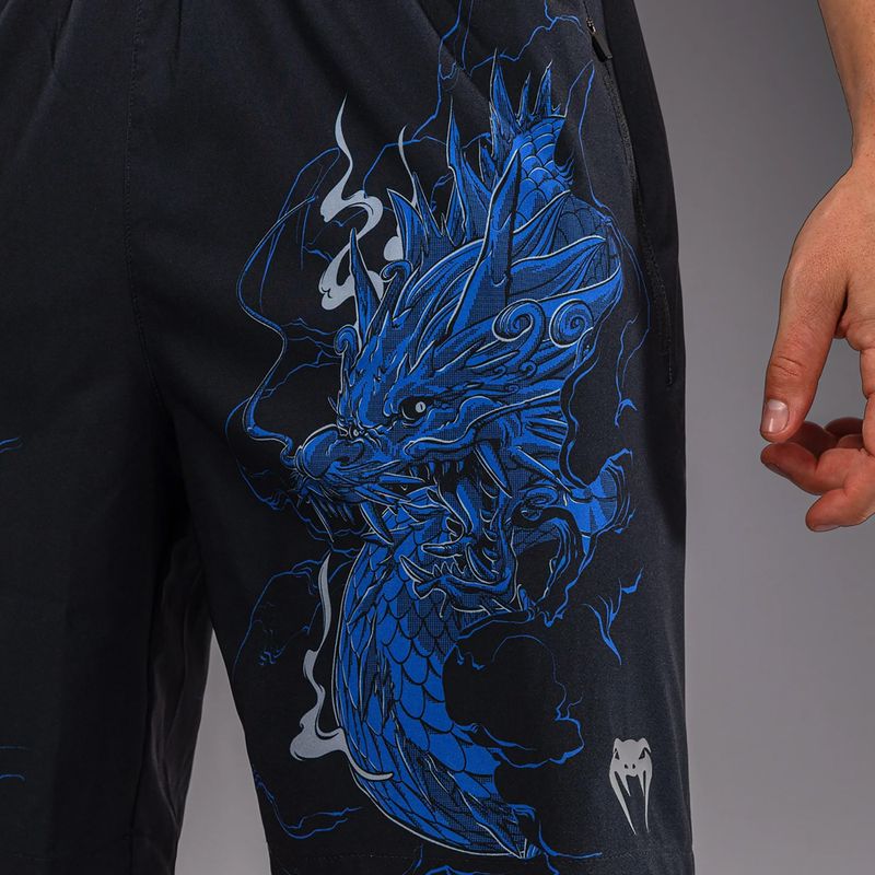 Pánske tréninkové šortky Venum Thunder Dragon Training Black/Royal Blue 6