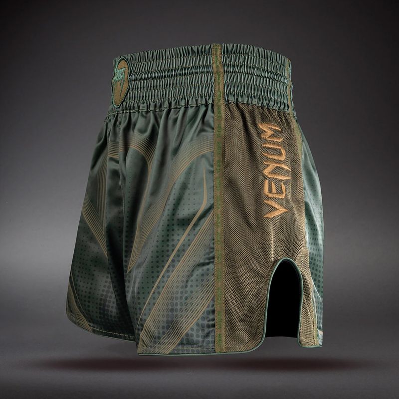 Tréningové šortky Venum Stealth Muay Thai Khaki/Dark Green 3