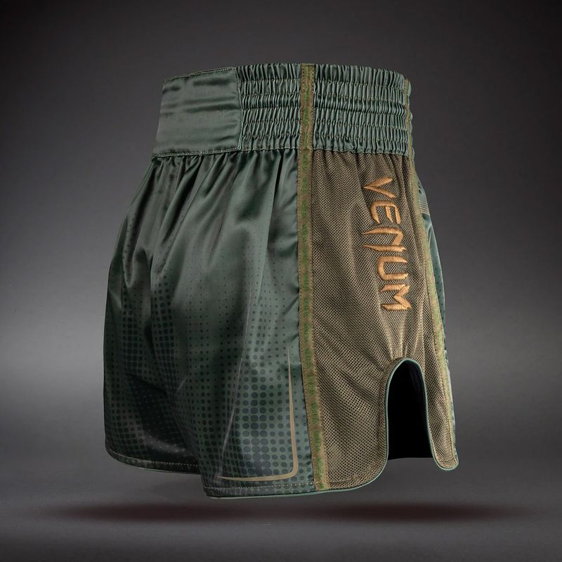 Tréningové šortky Venum Stealth Muay Thai Khaki/Dark Green 4