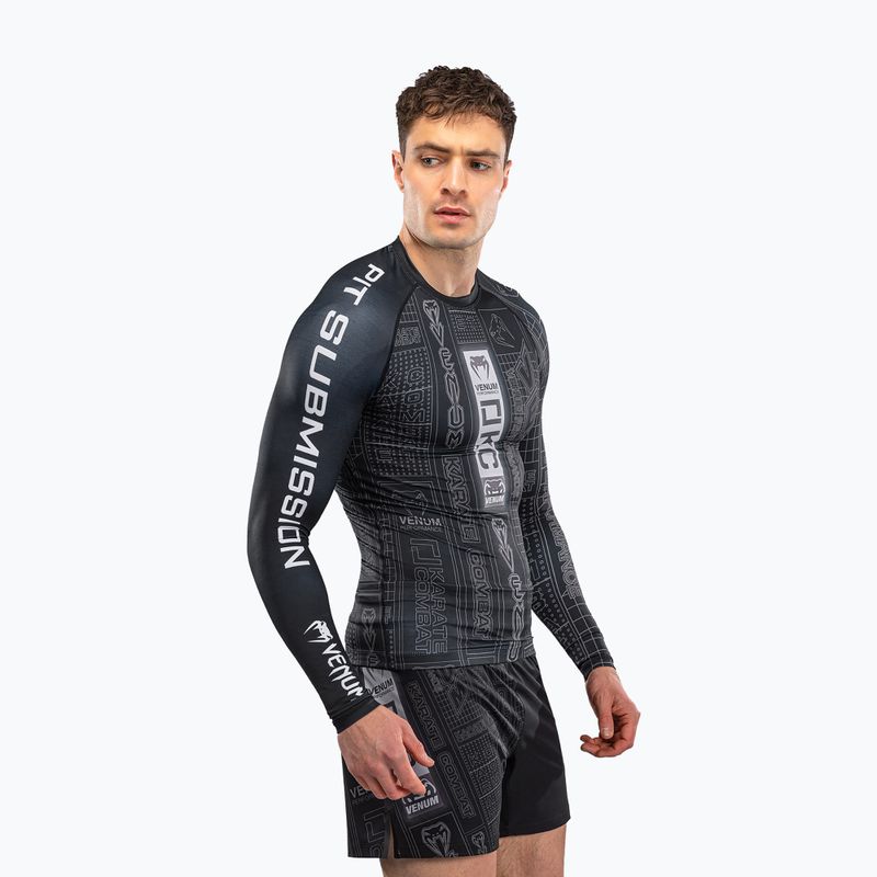 Pánsky rashguard s dlhým rukávom Venum Karate Combat black/grey 3