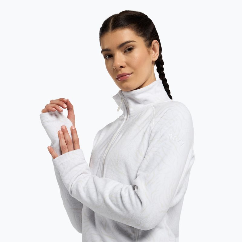 Dámska snowboardová mikina ROXY Cascade 2021 bright white zebra print 5