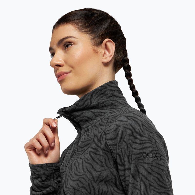 Dámska snowboardová mikina ROXY Cascade 2021 true black zebra print 5
