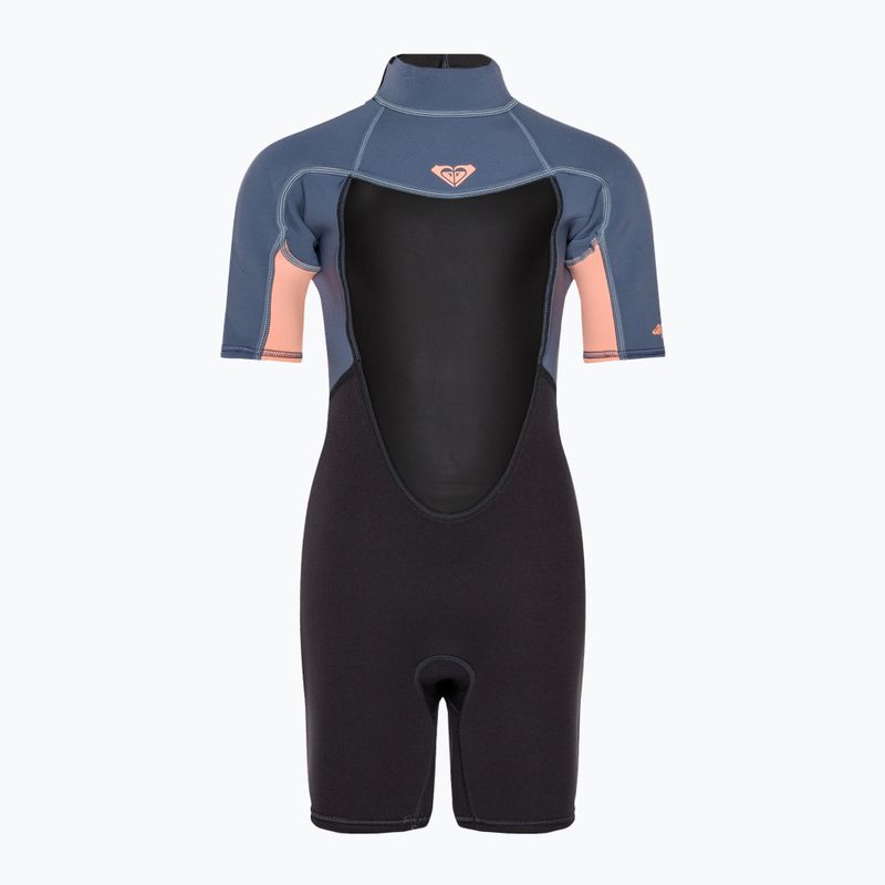Detská plavecká pena ROXY 2/2 Prologue Girl BZ SS SP FL 2021 cloud black/powderdgrey/sunglow 2