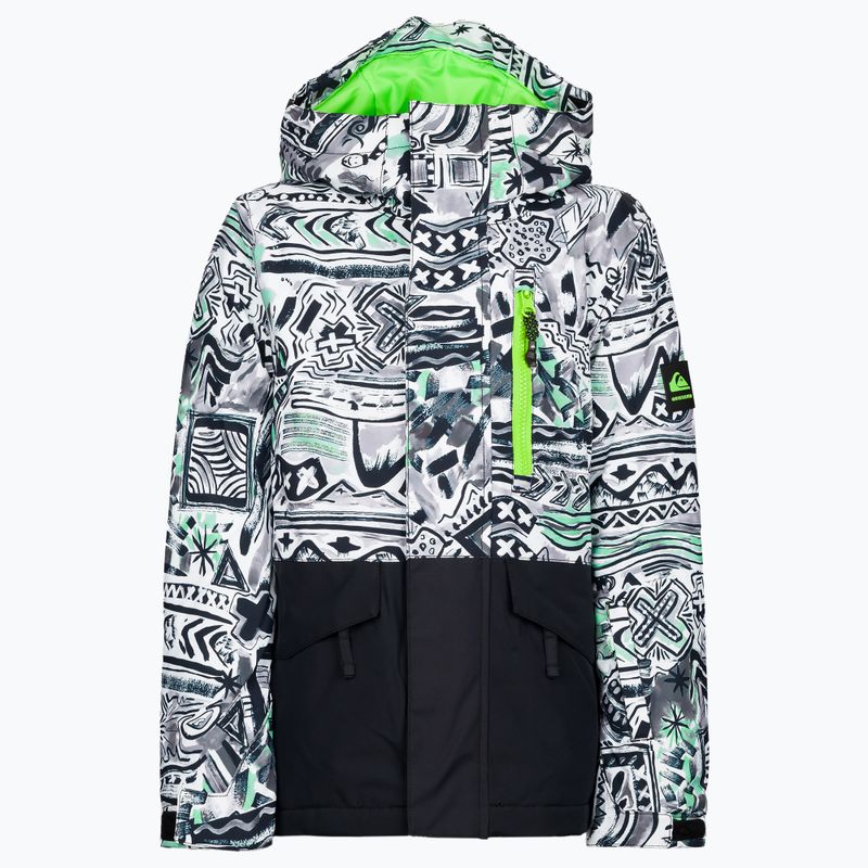 Detská snowboardová bunda Quiksilver Mission Printed Block black-white EQBTJ03147