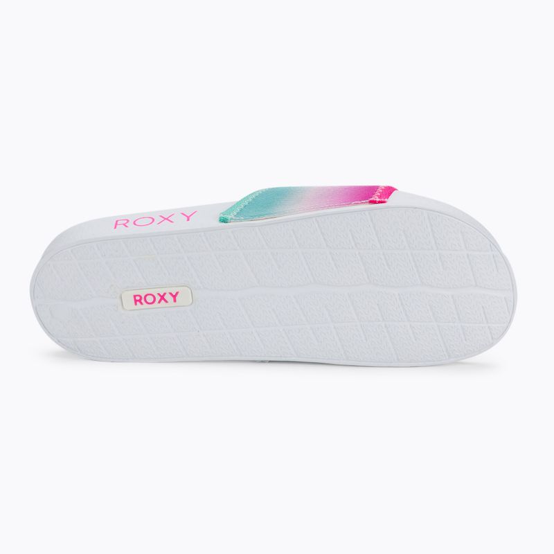 Detské žabky ROXY Slippy Neo G 2021 white/crazy pink/turquoise 4