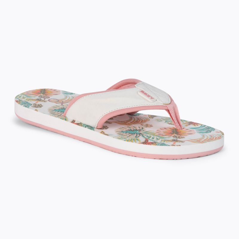 Dámske žabky ROXY Coastin Print 2021 white/pink