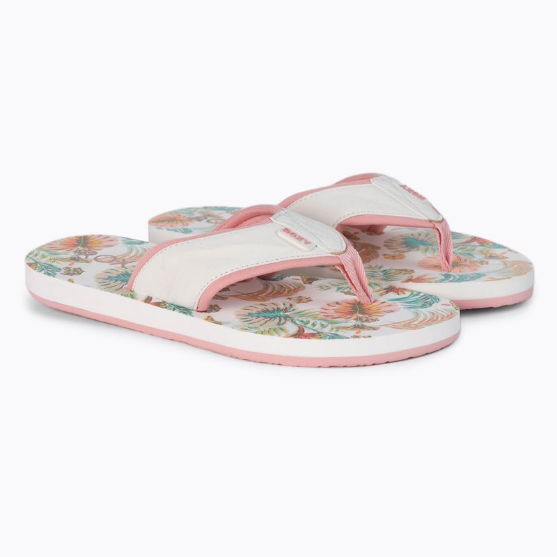 Dámske žabky ROXY Coastin Print 2021 white/pink 5