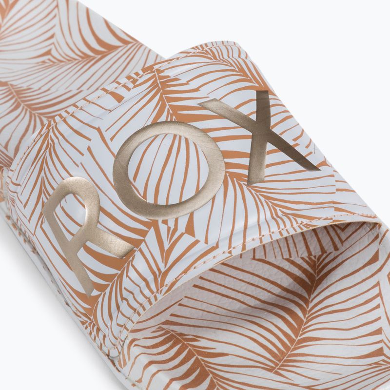 Dámske žabky ROXY Slippy Printed 2021 white/tan 7