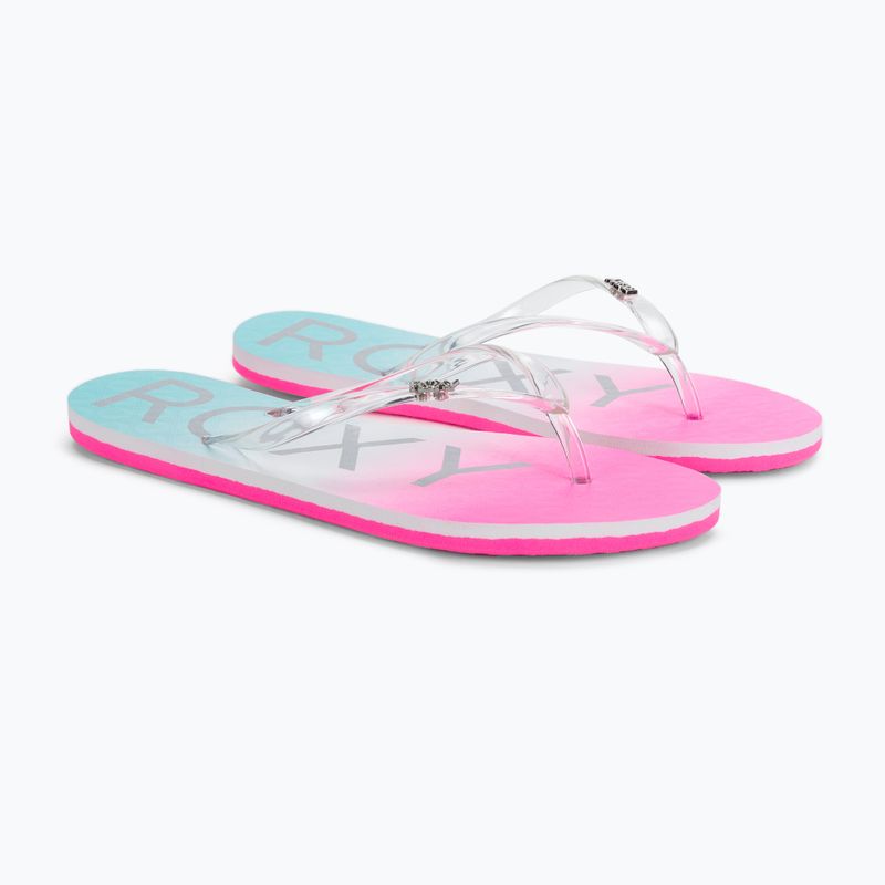 Dámske žabky ROXY Viva Jelly 2021 white/crazy pink/turquoise 5