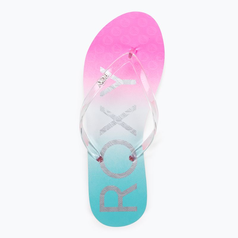 Dámske žabky ROXY Viva Jelly 2021 white/crazy pink/turquoise 6