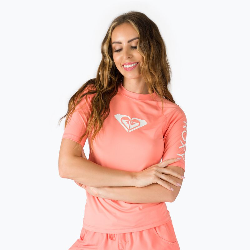 Dámske plavecké tričko ROXY Whole Hearted 2021 fusion coral