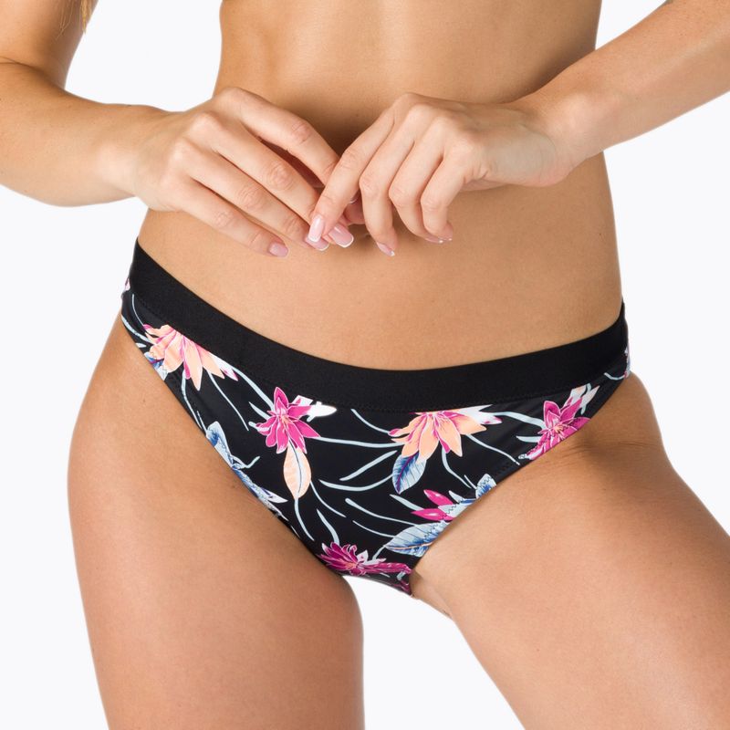 Spodný diel plaviek ROXY Active 2021 anthracite/floral flow 2