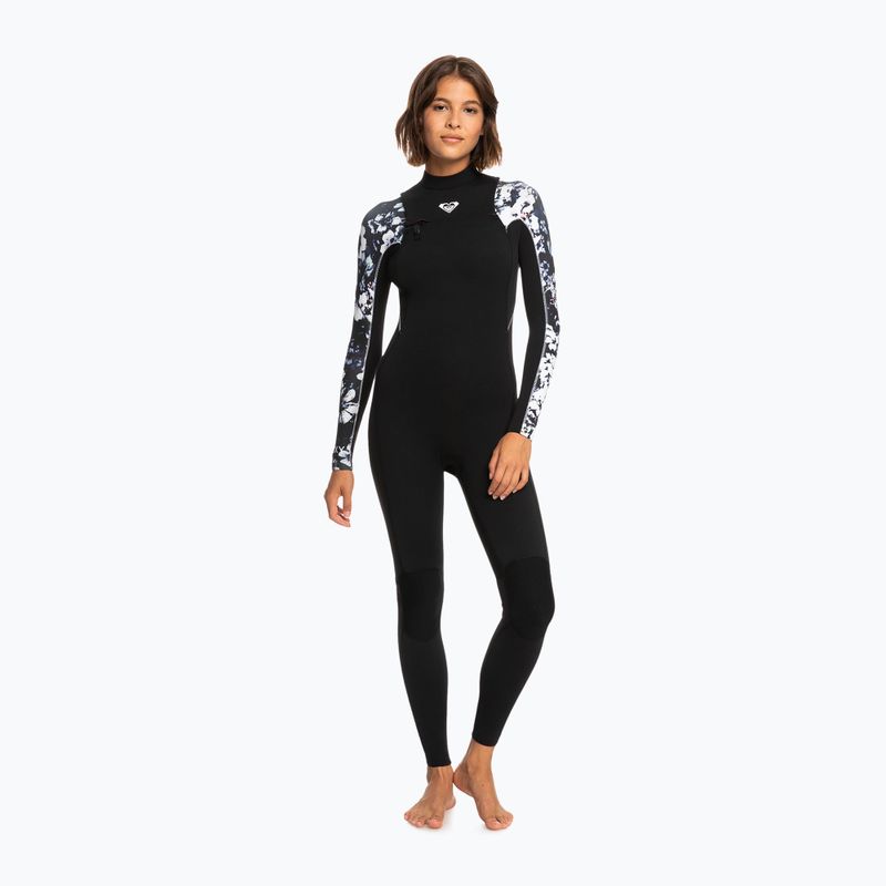 Dámsky neoprénový oblek ROXY 3/2 Elite XT ST Printed FZ GBS 2021 true black/black flowers 2
